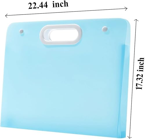 Miniatura 6 de Portafolio de arte de plástico, gran cartera de arte con asas, carpeta impermeable para obras de arte, estuche de almacenamiento para dibujo,