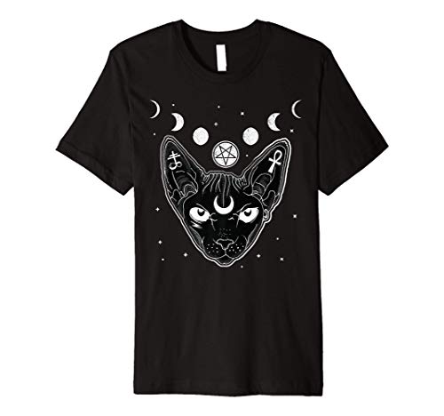 Sphynx Black Cat Pastel Goth Occult Witchy Metal Fans Premium T-Shirt