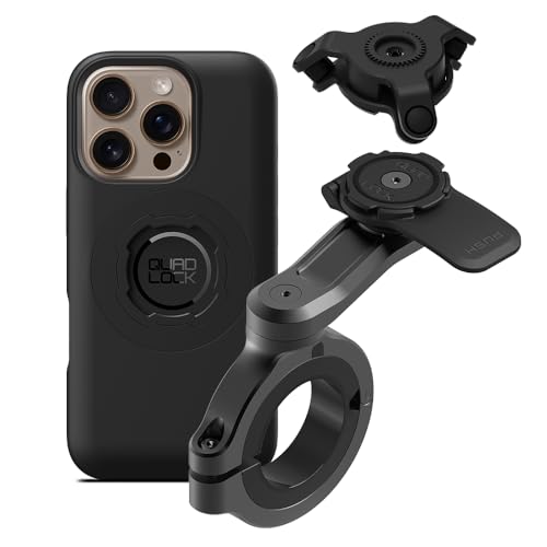 Quad Lock Motorcycle Handlebar Phone Mount PRO - Large with Vibration Dampener and MAG Phone Case for iPhone 16 Pro