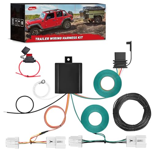Nilight 4 Pin Trailer Wiring Harness Kit 56033 Vehicle Side Connector Plug Custom for 2007 2008 2009 2011 2012 2013 2015 Infiniti Sedan G25 G35 G37 Q60 Simple Fit Tow Hitch Harness, 2 Year Warranty