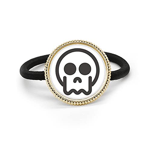 Tocado de goma de esqueleto y plata con corbata de pelo de metal para mujer