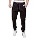 Produktbild Herren Jogginghose Sweatpants Trainingsanzug Baumwolle Jungen Slim Fit Casual Work Hosen Lose Sporthose Kordelzug Outdoorhose Persönlichkeit Einfarbig Freizeithose Bandage Taschen Trainingshose