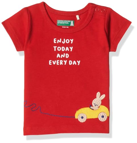 Image of UNITED COLORS OF BENETTON Baby Boy Cotton Striped Regular Fit T-Shirt