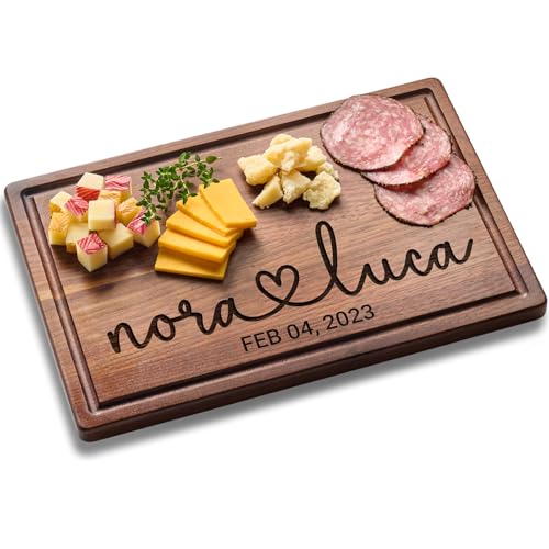 Tabla de cortar rectangular madera nogal personalizada miniatura 1
