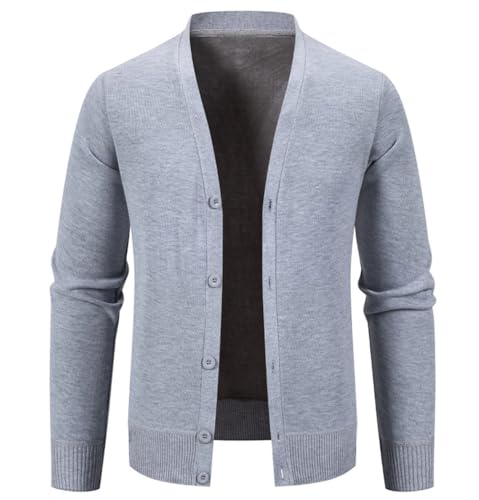 Men's Sweater Cardigan Business Casual V-Neck Solid Color Cardigan Sweater2