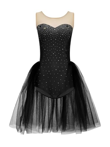 Robe danse latine jazz justaucorps stretch à strass respirant