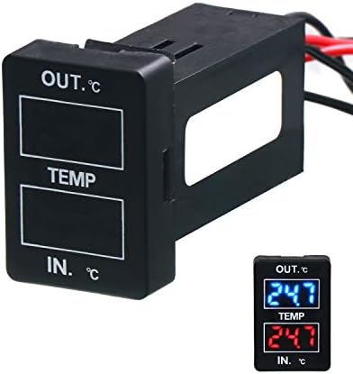 Car Internal and External Temperature Display, Fahrenheit Temperature, Dual Temperature Sensors Use for Toyota (Type A)