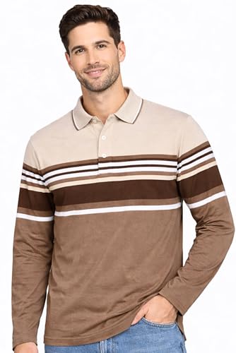 Image of SANE ORIGINALS Full Sleeves Textured Polo Tshirt for Men with Pocket || Long Sleeves Collar and Pocket T-Shirt for Men