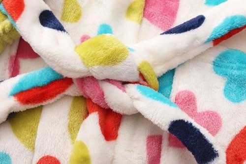 Image of Kids Hooded Bathrobe Girls Soft Plush Hooded Flannel Pajamas Sleepwear Boys Spa Robe