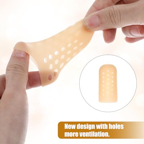 Image of YUXIANLB 10PCS Big Toe Cap Support, Gel Toe Protectors, Breathable Toe Caps, Toe Protectors, Toe Cover Sleeves with Holes, Provides Relief from Missing or Ingrown Toenails, Hammer Toe, Reduce Friction