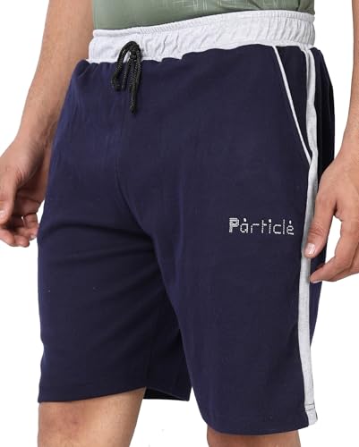 Image of Particle Men's Plus Size Big Size Bermuda Shorts | 230 GSM Ribbed Cotton Half Pant for Men with Deep Side Pockets | Sizes XL-5XL (34-52 Inch Waist)
