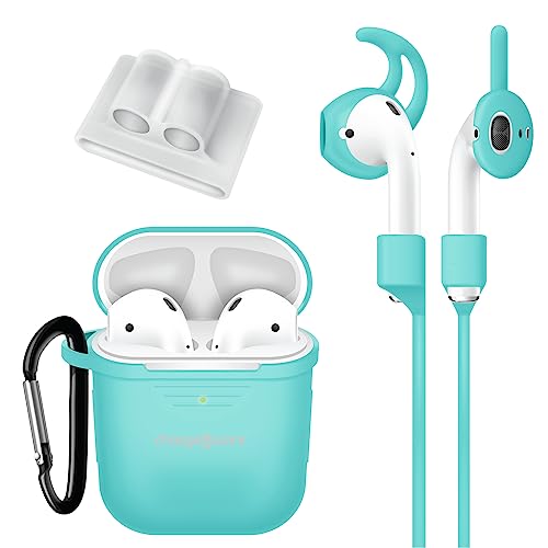 6-PC AirPods 1st & 2nd Gen Kit, Silicone Cover, Wing Tips & Magnetic Strap