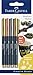 Produktbild Faber-Castell 160791 - Metallics Marker Set, 4 Marker, 1,5 mm Strichstärke, für viele Oberflächen geeignet, mit Metalliceffekt