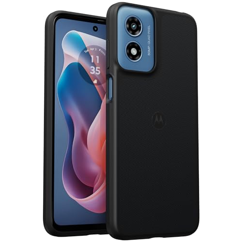 Image of Motorola Moto G Play (2024) Textured Protective Case- Black - Precision fit Shock Absorbing Cases for Enhanced Phone Grip, Style, Drop Protection for Your Moto G Play 2024