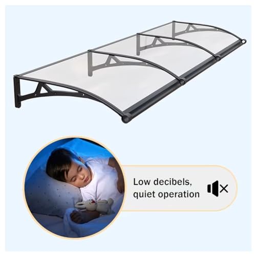 Toldo de aluminio para puerta con protección UV y cubierta de policarbonato 8