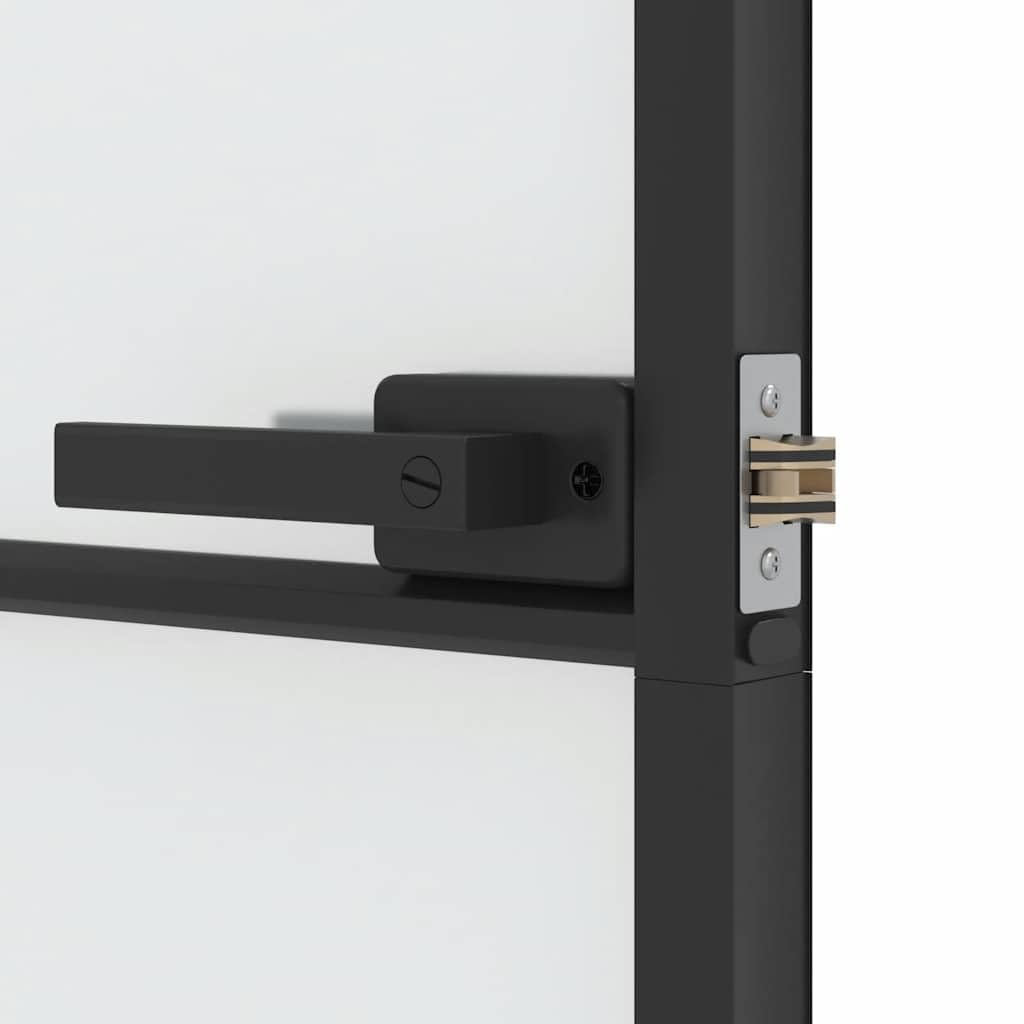 vidaXL Porta Interni Sottile Nera 83x201,5cm Vetro Temperato Alluminio