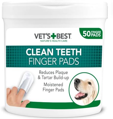 Vet's Best Almohadillas de Limpieza de Dientes Naturales para Per...