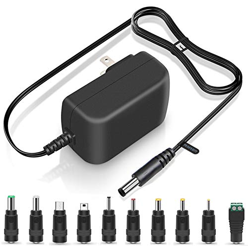 UL Listed 5V 3A 2.5A 15W Universal AC/DC Adapters Power Cord with Multi Tips Replacement Wall Plug Switching Power Supply Regulated Charger for LED Pixel Light Camera Speaker HUB Recorder Transformer