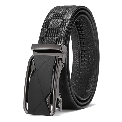 GOIACII Genuine Leather Ratchet Belt for Men Tactical Gun Belt Mens Golf Belt with Automatic Slide Buckle
