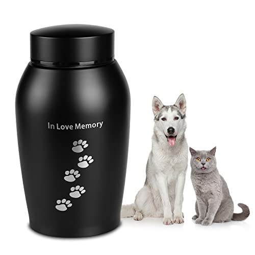 POMISTY Edelstahl Urne Hund Haustiere Urnen: Tierurnen für Hunde Katze, Mini Denkmal Andenken Urne Memorial Asche Halter - Kleine Einäscherung Urne Cremation Asche Kerzenhalter Erinnerungsgeschenk Cover