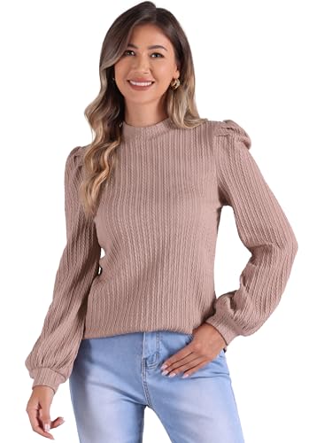 Chemisier à manches longues raffiné, pull d'hiver col montant de qualité supérieure pour femme