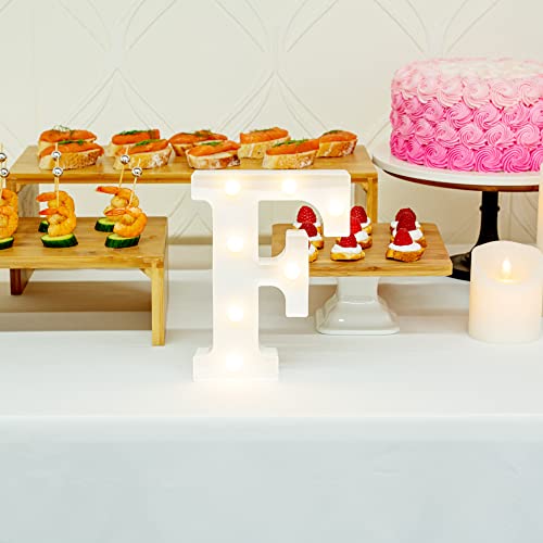 Image of Restaurantware Illumify 6.4 x 1.2 x 8.7 Inch Light Up Letter 1 Durable Marquee LED Light - Letter F Touchproof White Plastic Party Light Keyhole Slot For Parties Weddings Or Special Events