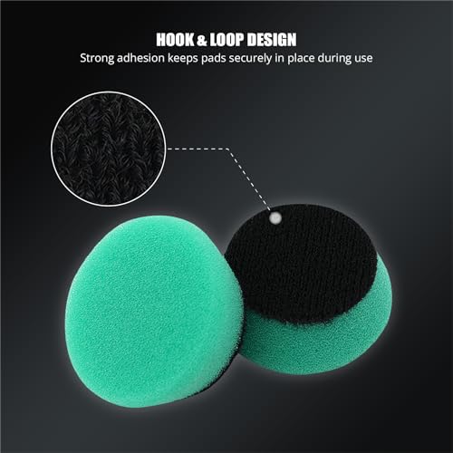 Image of SPTA Green T120 Heavy-Cut Mini Polishing Foam Pad, 5Pcs 1.3inch /32mm Sponge Polishing Buffing Pads, Car Foam Detail Polishing Pad Kit for Car Detail Polishing, Small Area Polishing -FPTSS1G