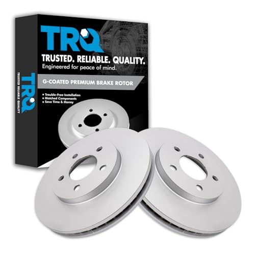 TRQ Front Brake Rotor Set Compatible with 2005-2010 Ford Mustang