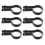 Antrader Fascia di tensione nera con maglie a catena, 5 cm, con bulloni e dadi, per recinzione/cancelli/paletti, (6 pezzi)