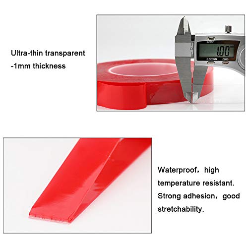 Image of FULARR 10M X 15MM Premium Heavy Duty Transparent Acrylic Foam Mounting Tape, Ultra Strong Adhesion Double-Sided Tape Roll, Waterproof & Heat Resistant, for Indoor and Outdoor (Thick 1mm)