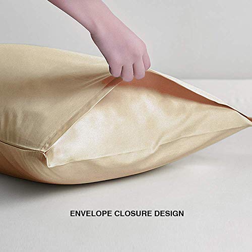 FLXXIE Microfiber Pillow Cases Standard Size, Soft Pillowcases with Envelope Closure, Wrinkle, Stain Resistant Pillow Covers, 20x26, Light Taupe