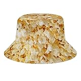 Food Popcorn Bucket Hats Unisex Washed Cotton Lightweight Outdoor Summer Beach Sun Hats Men Women Bucket Hat for Travel