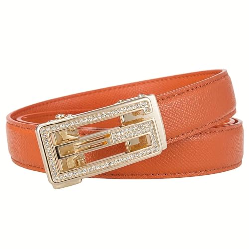 Women’S Split Leather Microfiber Hollow Belt With Alloy Automatic Buckle Light Luxury All-Match For Jeans 2.4Cm Width3