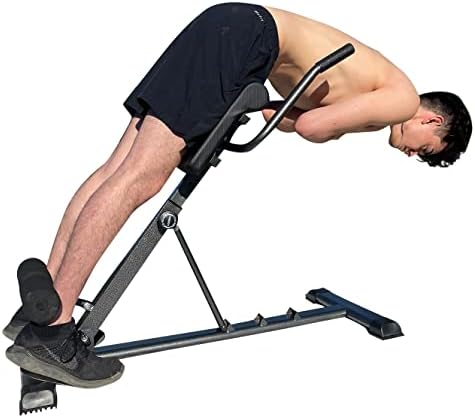 X Factor Hyperextension Roman Chair Machine Hyper Bench Exercise Hyper Back - Adjustable AB and Back Extension Abdominal Sit Up Bench, for Strength Training Body Workout Dip Station Home Gym Foldable