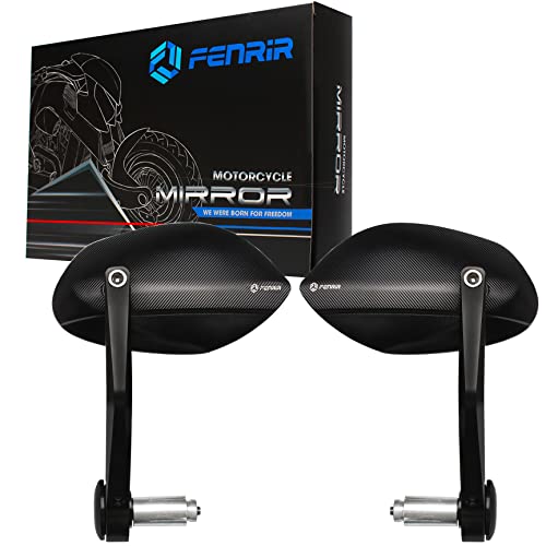 FENRIR Motorcycle Handlebar Bar End Mirror CNC Aluminum Black Cafe ...