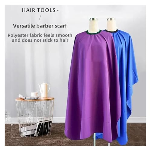 Capa impermeable para corte de cabello 140x120 cm morada miniatura 3