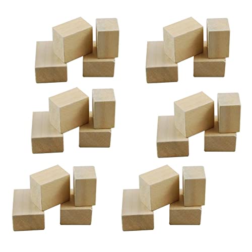 NC 100 Unidades/Pacote 1,5 * 1,5 * 1,5 Cm Blocos de Contas de Madeira Natural Inacabada Artesanato D