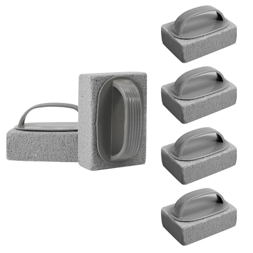 6 Pcs Hand-Held Pool Pumice Stone for Pool Tile Cleaning,Pumice Flat Top Cleaning Stone Removing Stains,Pool Stones Cleaning Block with Handle for Swimming Pools Spa Tile Grout Concrete Clean