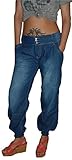 Lässige Damen Pluderhose aus leichtem Jeans-Stoff. Hüftiger Sitz.