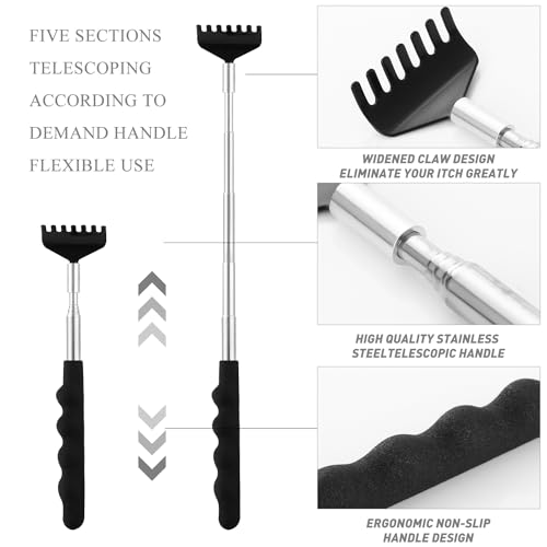 Svjetiq Head Massager Back Scratcher, 20 Fingers Head Scratcher Scalp Massager & Extendable Back Scratcher for Men Women, Christmas Gift Stocking Stuffers for Deep Relaxation, Stress Relief