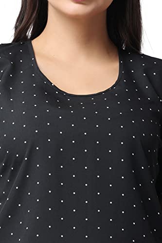 Image of POPWINGS Casual Printed Puff Sleeves Round Neck Top for Women || Stylish Summer Tops for Women || Hip-Length Women Top