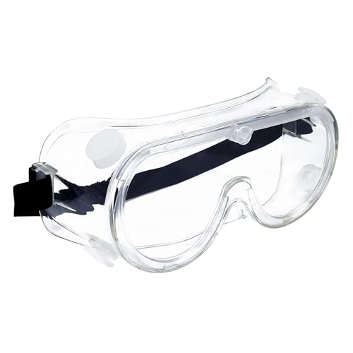 Image of BISON LIFE Vison Safe SplashGuard Clear Safety Goggles Eye Protection Chemical Splash Resistant Anti-Fog Anti-Scratch Adjustable Strap Glasses - Pack of 1