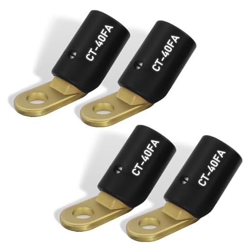 AWLOLWA 4PCS CT-40FA 45° Brass Terminals 1/0-2/0 (50-70mm²) Cable for Welding Machine Accessories