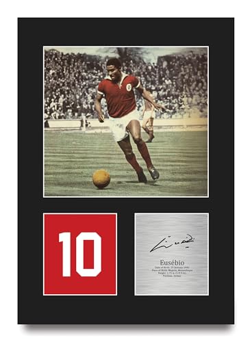HWC Trading Eusebio Benfica Regalos Impresos Imagen De Autógrafo Firmado Para Los Aficionados Al Fútbol Y Partidarios - A4 Retrato