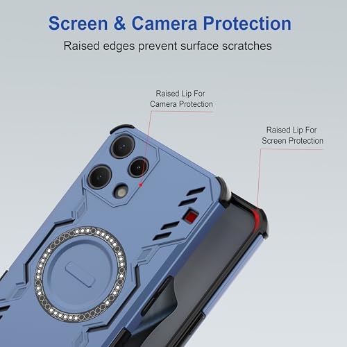 Image of Zapcase Back Case Cover for Nothing Phone 3a Lite | Magnetic Case with Built-in Metal Ring | Supports MagSafe Charger, Wallet & Car Mount | Shockproof Hybrid PC + TPU | Blue