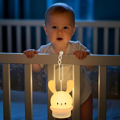 Image of Baby Night Light for Car Seat- Dimming Function 9 Colors Changing Eye Caring Portable Rechargeable & Timing Bedside Lamp Light Up Toddler Bed Room Travel Essentials Squishy Silicone Infant BPA Free