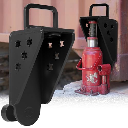 Image of Upgraded Shipping Container Jack Lug, Heavy-Duty Anti-Slip Shipping Container Booster Lifter with Portable U-Shape Handle for Ultimate Container Leveling and Stability, Black