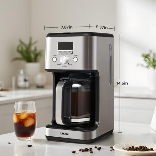 Image of Gevi 14‑Cup Drip Coffee Maker, Programmable With Glass Carafe