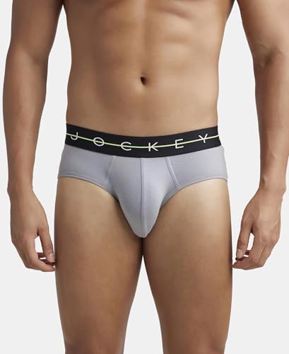 Image of Jockey NY15 Men's Super Combed Cotton Elastane Stretch Solid Brief with Ultrasoft Waistband (Pack of 2)