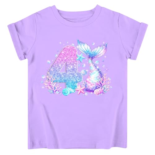 Image of Lovekider Girls Birthday T Shirts Cotton Short Sleeve T-Shirts Tee Party Clothing 3-6 Years